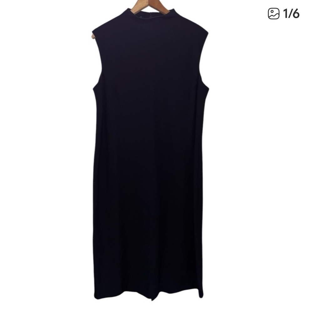 Lauren Ralph Lauren dress black wool midi sleeveless